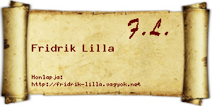 Fridrik Lilla névjegykártya